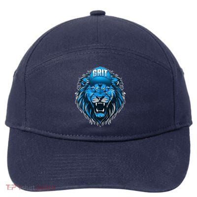 Lion Grit Detroit Football Sports Fan 7-Panel Snapback Hat