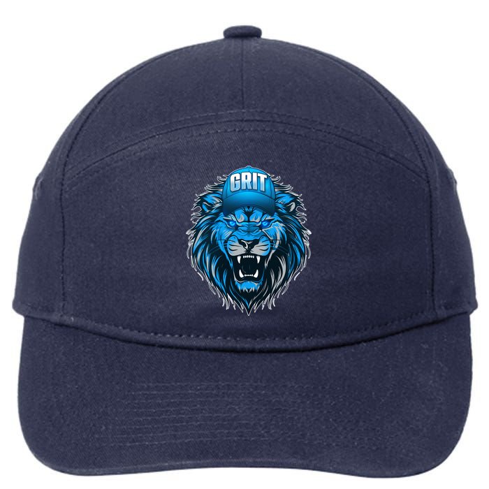 Lion Grit Detroit Football Sports Fan 7-Panel Snapback Hat