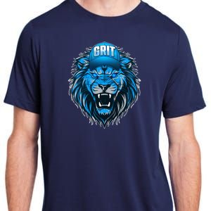 Lion Grit Detroit Football Sports Fan Adult ChromaSoft Performance T-Shirt