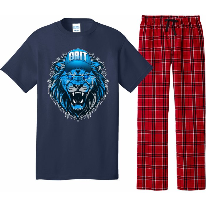 Lion Grit Detroit Football Sports Fan Pajama Set