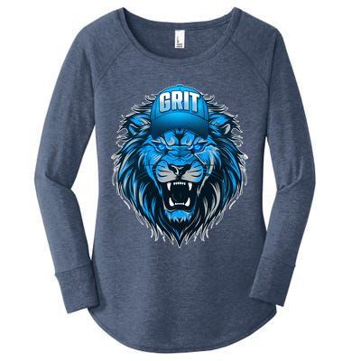Lion Grit Detroit Football Sports Fan Women's Perfect Tri Tunic Long Sleeve Shirt