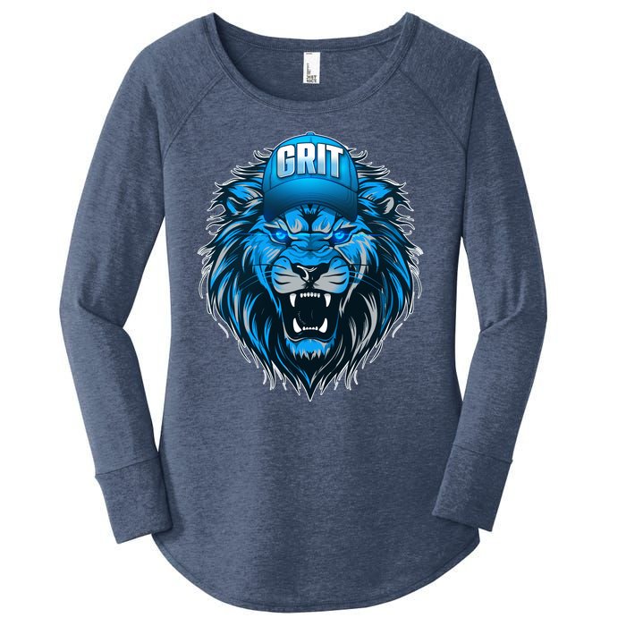 Lion Grit Detroit Football Sports Fan Women's Perfect Tri Tunic Long Sleeve Shirt