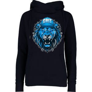 Lion Grit Detroit Football Sports Fan Womens Funnel Neck Pullover Hood