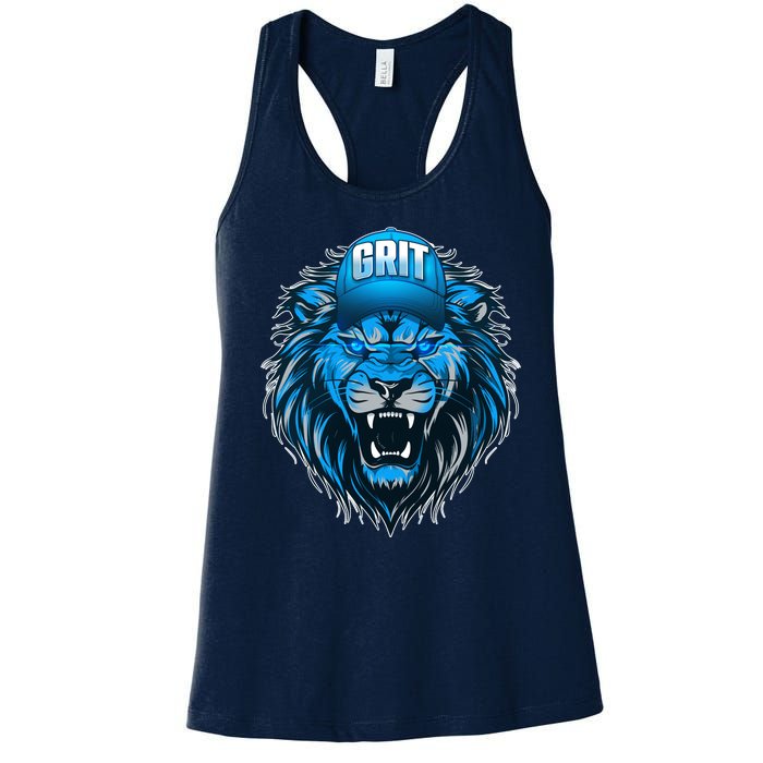 Lion Grit Detroit Football Sports Fan Women's Racerback Tank