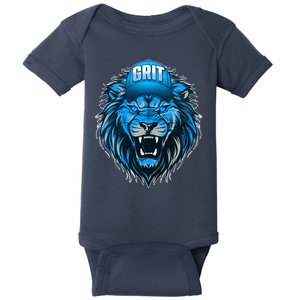 Lion Grit Detroit Football Sports Fan Baby Bodysuit