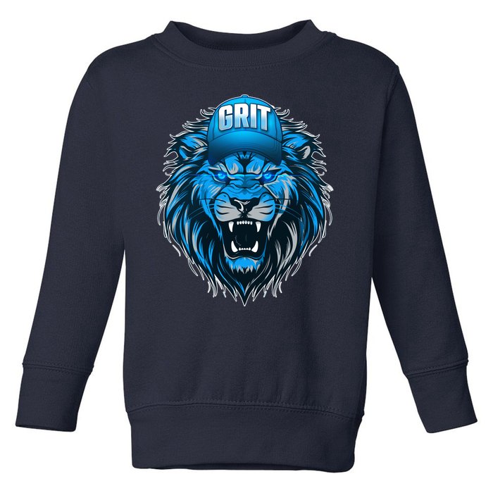 Lion Grit Detroit Football Sports Fan Toddler Sweatshirt