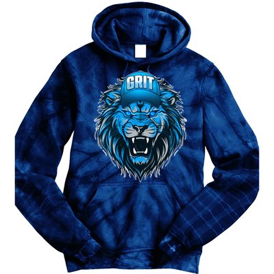 Lion Grit Detroit Football Sports Fan Tie Dye Hoodie