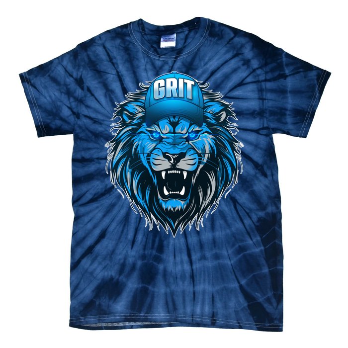 Lion Grit Detroit Football Sports Fan Tie-Dye T-Shirt