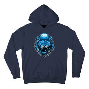 Lion Grit Detroit Football Sports Fan Tall Hoodie