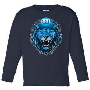 Lion Grit Detroit Football Sports Fan Toddler Long Sleeve Shirt