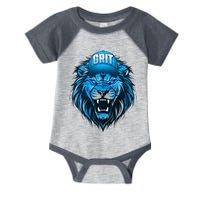 Lion Grit Detroit Football Sports Fan Infant Baby Jersey Bodysuit