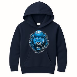 Lion Grit Detroit Football Sports Fan Kids Hoodie