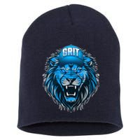 Lion Grit Detroit Football Sports Fan Short Acrylic Beanie