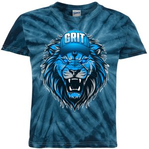 Lion Grit Detroit Football Sports Fan Kids Tie-Dye T-Shirt