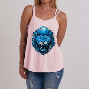 Lion Grit Detroit Football Sports Fan Women's Strappy Tank