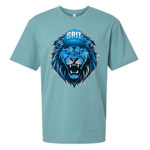 Lion Grit Detroit Football Sports Fan Sueded Cloud Jersey T-Shirt