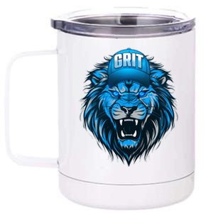 Lion Grit Detroit Football Sports Fan 12 oz Stainless Steel Tumbler Cup