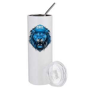 Lion Grit Detroit Football Sports Fan Stainless Steel Tumbler