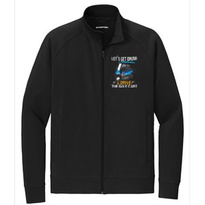 Let's Get Drunk And Drive The Golf Cart Funny Gift For Gift Stretch Full-Zip Cadet Jacket