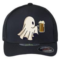 Little Ghost Drinking Beer Funny Halloween Costume Flexfit Unipanel Trucker Cap