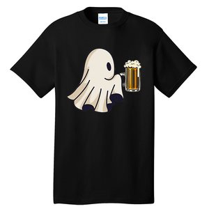 Little Ghost Drinking Beer Funny Halloween Costume Tall T-Shirt