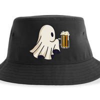 Little Ghost Drinking Beer Funny Halloween Costume Sustainable Bucket Hat