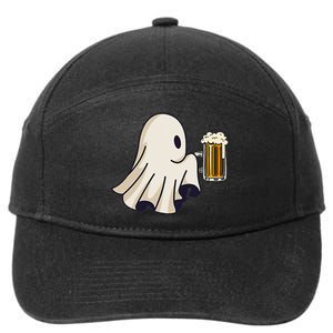 Little Ghost Drinking Beer Funny Halloween Costume 7-Panel Snapback Hat