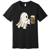 Little Ghost Drinking Beer Funny Halloween Costume Premium T-Shirt