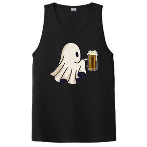 Little Ghost Drinking Beer Funny Halloween Costume PosiCharge Competitor Tank