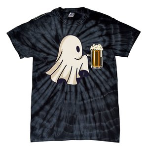 Little Ghost Drinking Beer Funny Halloween Costume Tie-Dye T-Shirt