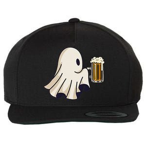 Little Ghost Drinking Beer Funny Halloween Costume Wool Snapback Cap