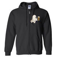 Little Ghost Drinking Beer Funny Halloween Costume Full Zip Hoodie