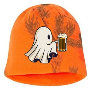 Little Ghost Drinking Beer Funny Halloween Costume Kati - Camo Knit Beanie