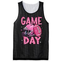 Leopard Game Day P.Ink American Football Tackle Breast Cancer Gift Mesh Reversible Basketball Jersey Tank