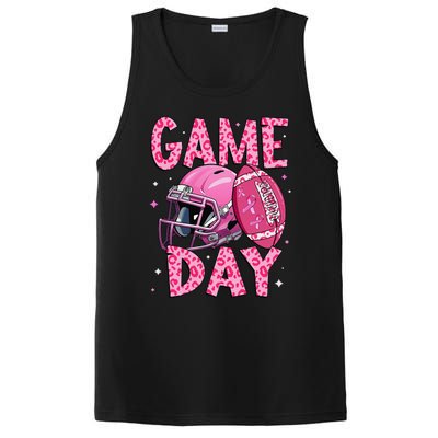 Leopard Game Day P.Ink American Football Tackle Breast Cancer Gift PosiCharge Competitor Tank