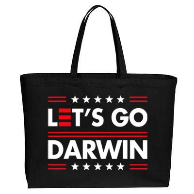 Let's Go Darwin Sarcastic Natural Selection Cotton Canvas Jumbo Tote