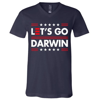 Let's Go Darwin Sarcastic Natural Selection V-Neck T-Shirt