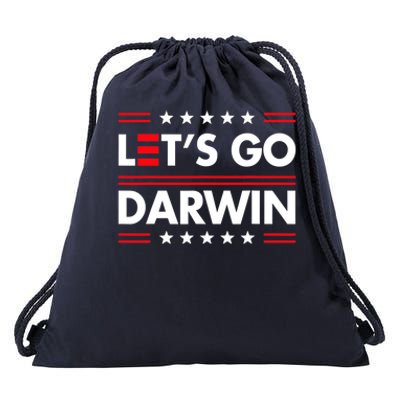 Let's Go Darwin Sarcastic Natural Selection Drawstring Bag