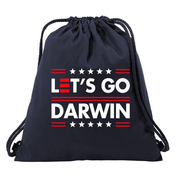 Let's Go Darwin Sarcastic Natural Selection Drawstring Bag