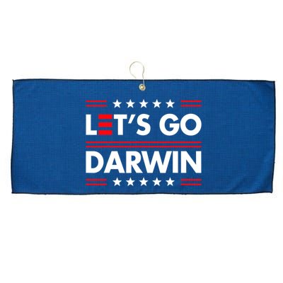 Let's Go Darwin Sarcastic Natural Selection Large Microfiber Waffle Golf Towel