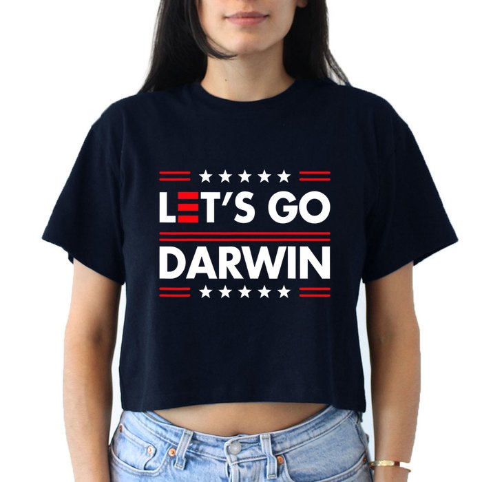 Let's Go Darwin Sarcastic Natural Selection Crop Top