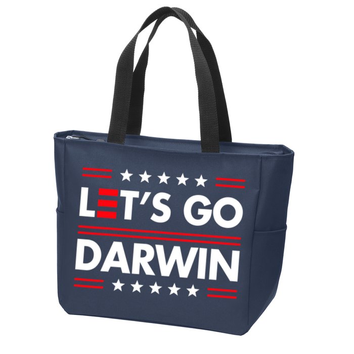 Let's Go Darwin Sarcastic Natural Selection Zip Tote Bag