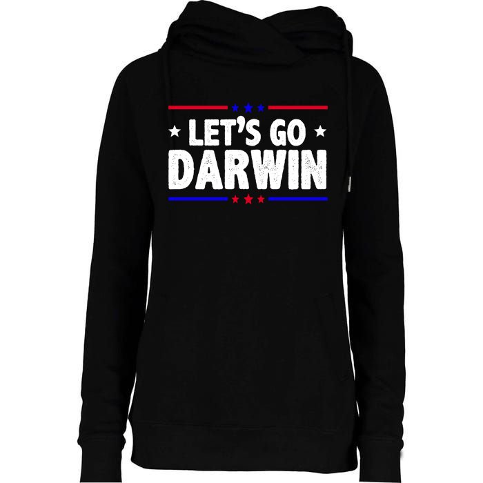 Lets Go Darwin Womens Funnel Neck Pullover Hood