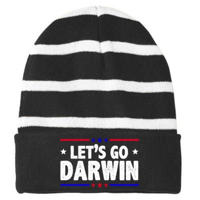 Lets Go Darwin Striped Beanie with Solid Band