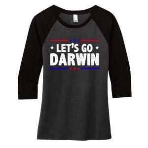 Lets Go Darwin Women's Tri-Blend 3/4-Sleeve Raglan Shirt