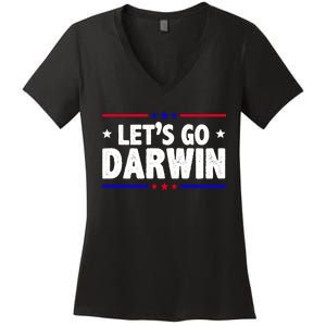 Lets Go Darwin Women's V-Neck T-Shirt