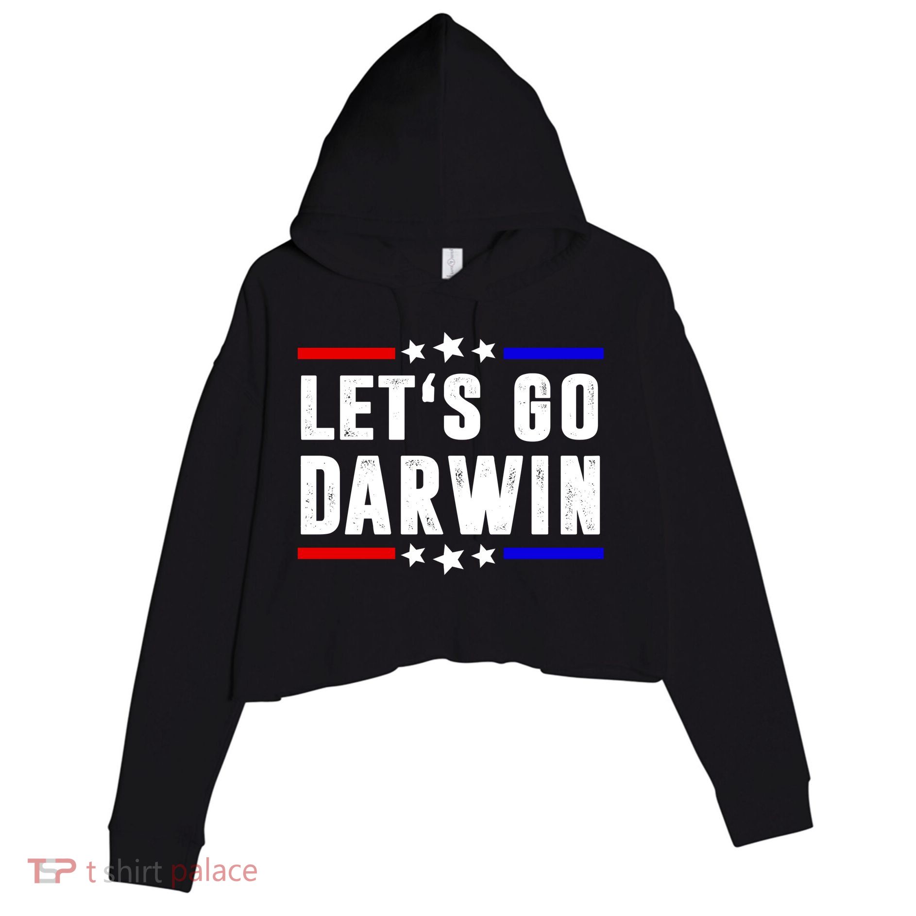 Lets Go Darwin US Vintage Crop Fleece Hoodie