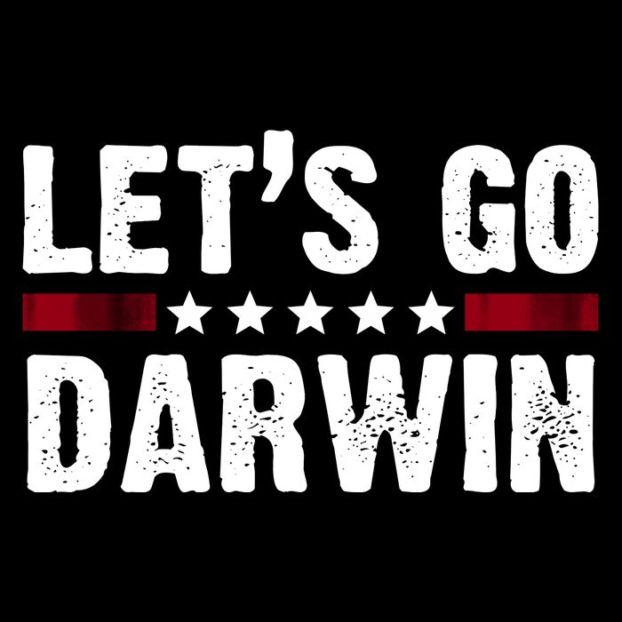 Lets Go Darwin Vintage Logo Button