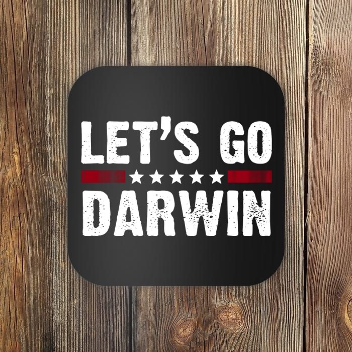 Lets Go Darwin Vintage Logo Coaster