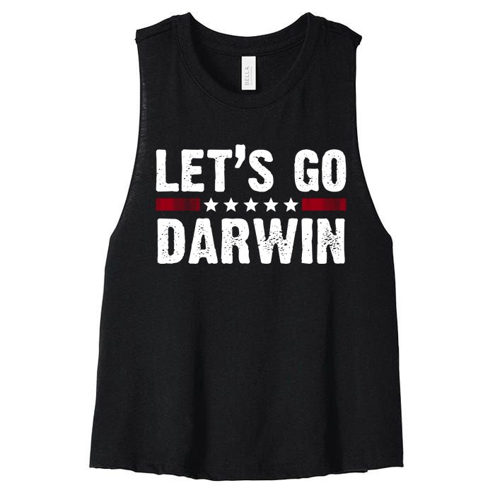 Lets Go Darwin Vintage Logo Women's Racerback Cropped Tank